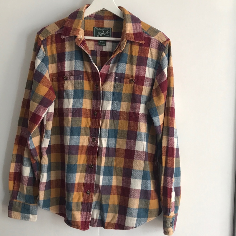 Woolrich Multi Color Buffalo Check Flannel Shirt.